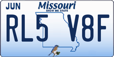 MO license plate RL5V8F
