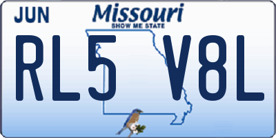 MO license plate RL5V8L