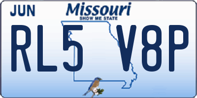 MO license plate RL5V8P