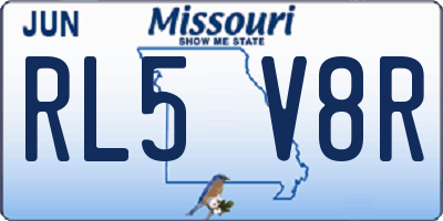 MO license plate RL5V8R
