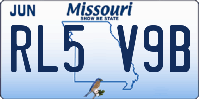 MO license plate RL5V9B
