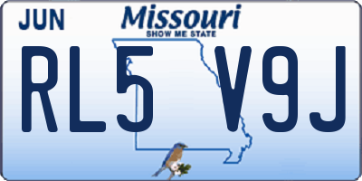 MO license plate RL5V9J
