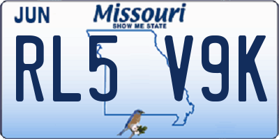 MO license plate RL5V9K