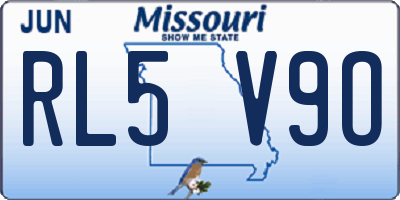 MO license plate RL5V9O