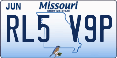 MO license plate RL5V9P