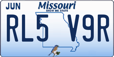 MO license plate RL5V9R