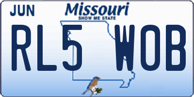 MO license plate RL5W0B