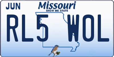 MO license plate RL5W0L