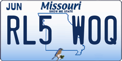 MO license plate RL5W0Q