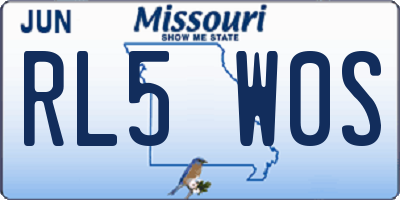 MO license plate RL5W0S