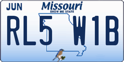 MO license plate RL5W1B