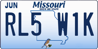 MO license plate RL5W1K
