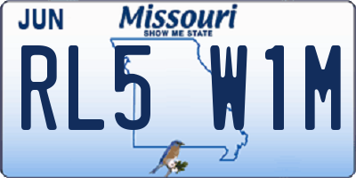 MO license plate RL5W1M