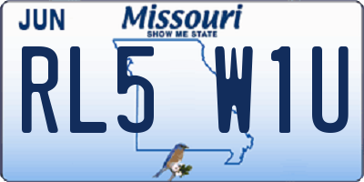 MO license plate RL5W1U