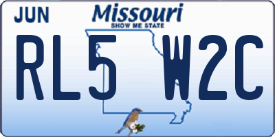 MO license plate RL5W2C