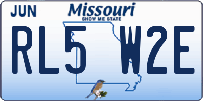 MO license plate RL5W2E