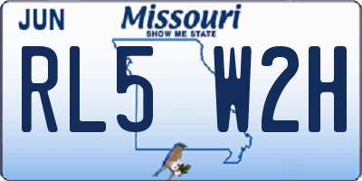 MO license plate RL5W2H