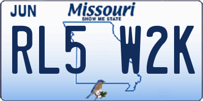 MO license plate RL5W2K