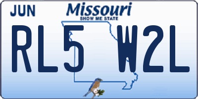MO license plate RL5W2L