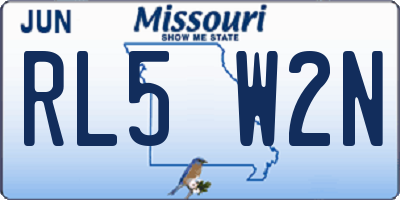 MO license plate RL5W2N