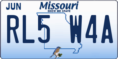 MO license plate RL5W4A