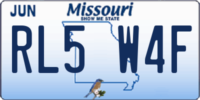 MO license plate RL5W4F