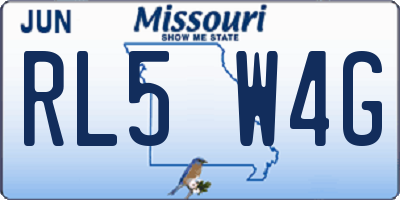 MO license plate RL5W4G