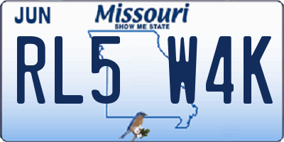 MO license plate RL5W4K