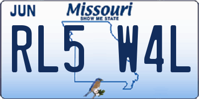 MO license plate RL5W4L