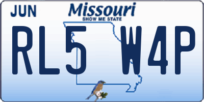 MO license plate RL5W4P