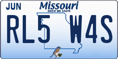 MO license plate RL5W4S
