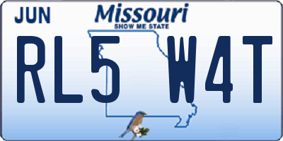 MO license plate RL5W4T