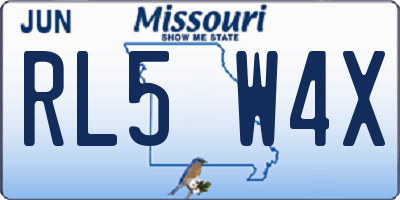 MO license plate RL5W4X
