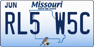 MO license plate RL5W5C