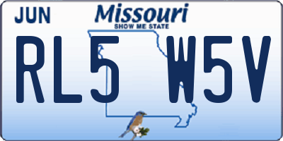 MO license plate RL5W5V