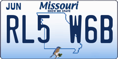 MO license plate RL5W6B