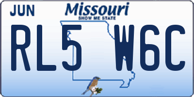 MO license plate RL5W6C