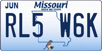 MO license plate RL5W6K