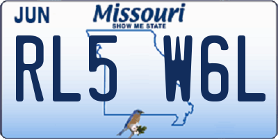 MO license plate RL5W6L