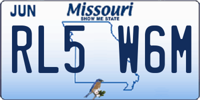 MO license plate RL5W6M
