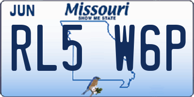 MO license plate RL5W6P