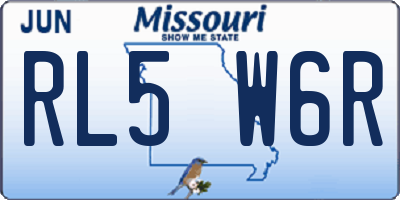 MO license plate RL5W6R