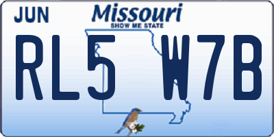 MO license plate RL5W7B