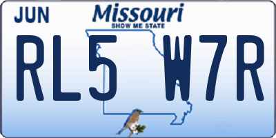 MO license plate RL5W7R