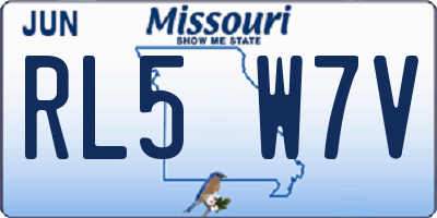 MO license plate RL5W7V
