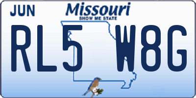 MO license plate RL5W8G