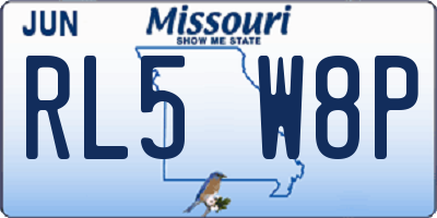 MO license plate RL5W8P