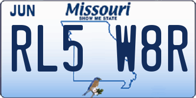 MO license plate RL5W8R
