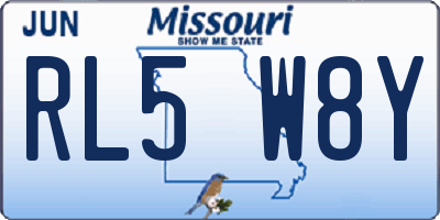 MO license plate RL5W8Y