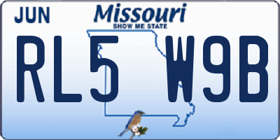 MO license plate RL5W9B